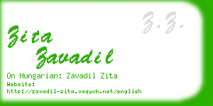 zita zavadil business card